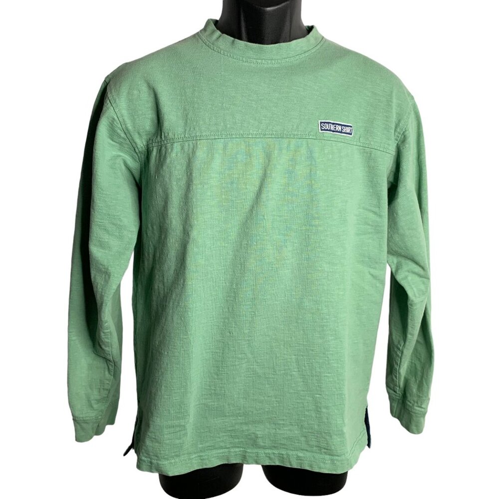 Southern Shirt Heavy Weight Cotton T Shirt S Green Long Sleeve Crewneck Pullover